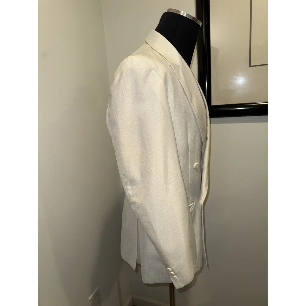 Primo White Mens Silk Blazer USA Made Size 40R - Picture 4 of 10